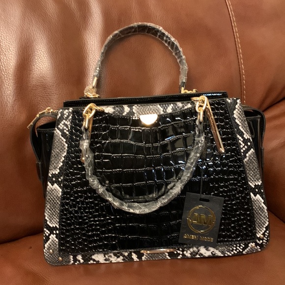 ameri mode black viper purse with straps and dust bag - Picture 3 of 11